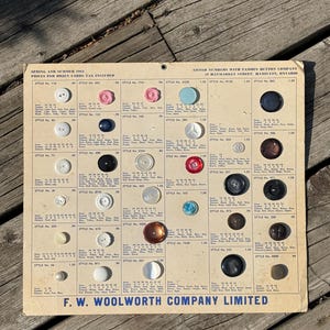 F.W Woolwertige Co LTD Knopf Musterkarten