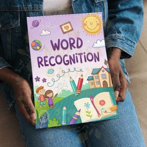 Libro de ejercicios de reconocimiento de palabras divertido y educativo para niños: aprenda palabras con actividades de combinación, círculos y letras: recurso de aprendizaje temprano
