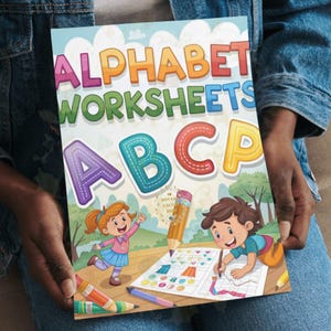 Hojas de trabajo divertidas del alfabeto para niños: actividades de aprendizaje interactivas, perfectas para trazar, colorear y practicar el reconocimiento de letras