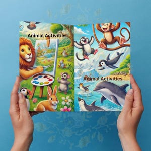 Libro interactivo de actividades con animales y divertidas hojas de trabajo para el aprendizaje y la creatividad de los niños, juegos educativos con animales y actividades con temática de animales