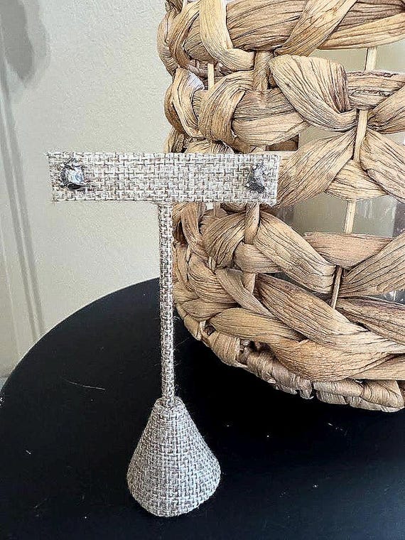 Sterling Silver Rough Meteorite Stud Earrings - image 2