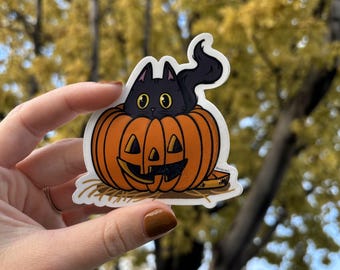 Produktbild von Halloween Fensterdeko Aufkleber Schwarze Katze Gegenüber Saß