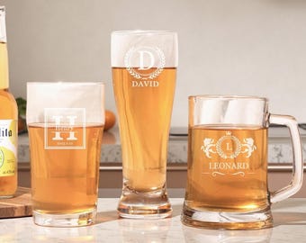 Personalized Bar Engraved Glass Cup：Personalized Groomsmen Gift-Etched Glassware Gifts