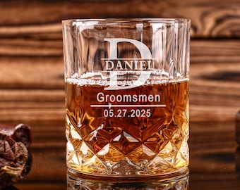 Groomsmen Whiskey Glasses, Groomsmen Gift Idea, Engraved Old Fashion, Personalized Groomsmen, Best Man Gift, Groomsmen Proposal Gifts