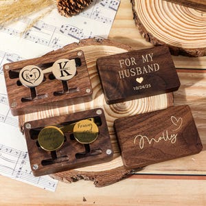 Personalized CUFFLINKS-Engraved Box Optional,CuffLinks For Groomsmen,Gift for Him Dad Men Father of Bride,Wedding Day Cuff links For Husband