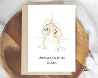 Personalized Wedding card With Name Initials and Date Greeting cards for marriage