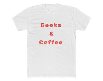 Book lovers coffee and books Unisex Cotton Crew Tee for Women Book Worm Gift