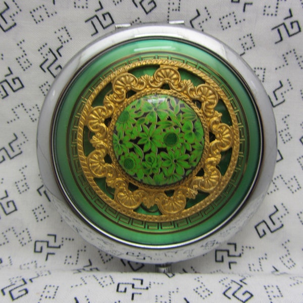 Compact Mirror Classy Green Comes With Protective Pouch Green Compact Mirror Gift For Her