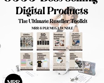 5000 Productos Digitales MRR PLR Faceless Canva Prompts eBooks Reels Bundle MRR