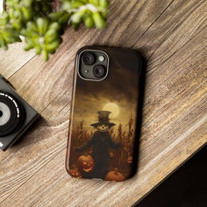 Halloween Scarecrow Pumpkin Phone Case for iPhone 16, 15, 14, 13, 11 Pro, Samsung Galaxy S24, S23, S22 Plus – Spooky Jack-o&#39;-Lantern Design