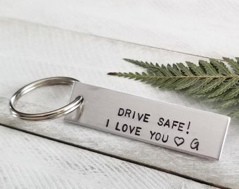 Drive Safe Keychain • Drive Safe I Love You • Travel Keychain • Boyfriend Gift • Husband Gift • Truck Driver • Valentine's Day • Dad Gift