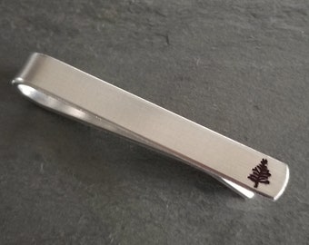 Tree Tie Bar • Tree Tie Clip • Hand Stamped Tree • Gift for Him • Gift for Dad • Nature Jewelry • Fathers Day • Forest Jewelry • Anniversary