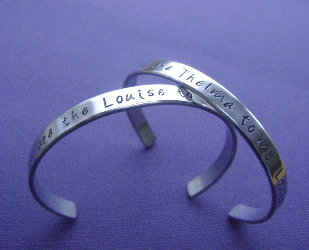 Thelma & Louise Wrap Bracelet SET Movie Quote Hand Stamped 