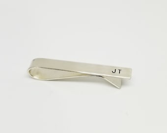 Sterling Silver Tie Bar • Personalized Tie Clip • Personalized Tie Bar • Father's Day • Anniversary • Groom • Groomsmen • Men's Gift • Dad
