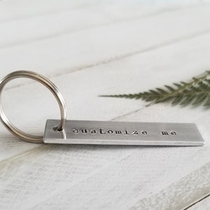 Hand Stamped Personalized Keychain Customize Your Own Key Chain Hand Stamped Birthday Gift Gift for Him Gift for Her Anniversary image 5