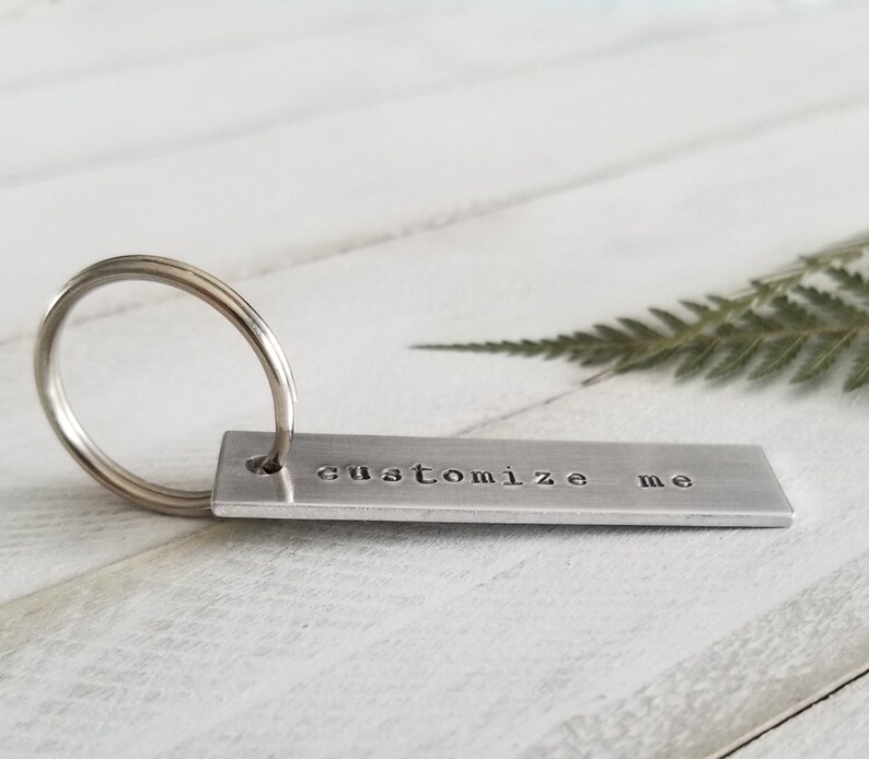 Hand Stamped Personalized Keychain Customize Your Own Key Chain Hand Stamped Birthday Gift Gift for Him Gift for Her Anniversary image 5