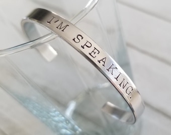 I'm Speaking Bracelet | Kamala Harris Debate | Feminism | Woman Up | Woman Power | Empowerment | Vice President I'm Speaking | BFF Gift