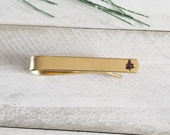 Tree Tie Bar • Tree Tie Clip • Hand Stamped Tree • Gift for Him • Gift for Dad • Nature Jewelry • Fathers Day • Forest Jewelry • Anniversary