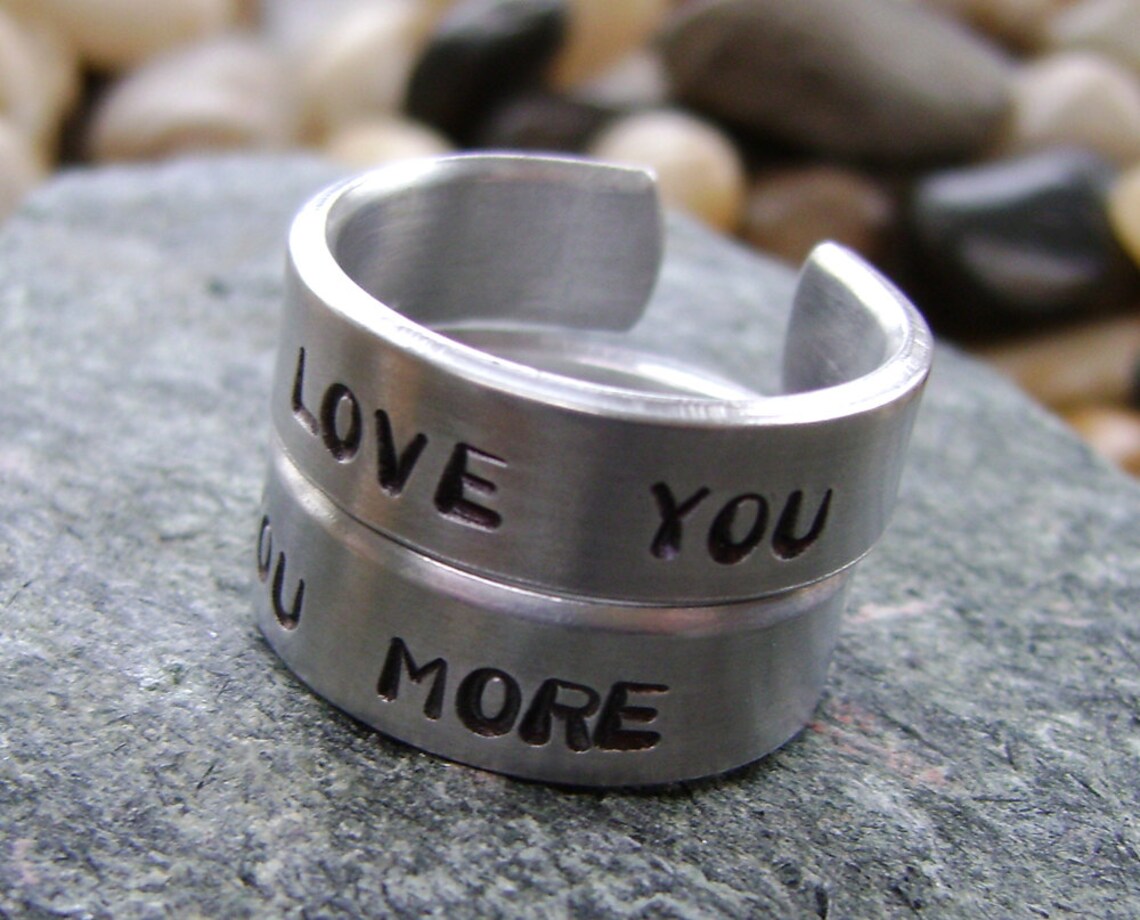 I Love You Ring I Love You More Ring Set of Love Rings Etsy