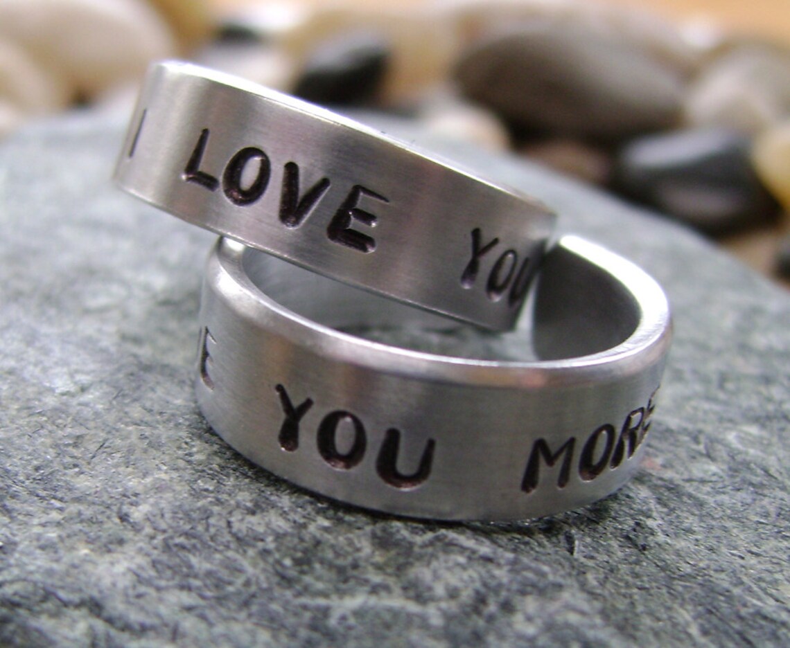 I Love You Ring I Love You More Ring Set of Love Rings Etsy