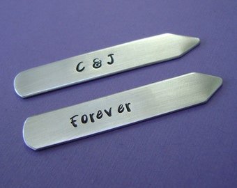 Collar Stays / Hand Stamped Collar Stays / Personalized Collar Stays / Gifts for Him / Gift for Dad / Anniversary Gift Groomsmen / Wedding