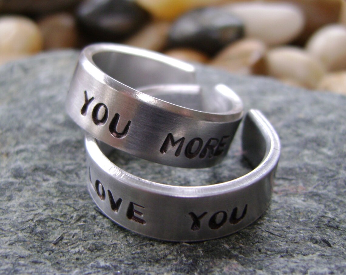 I Love You Ring I Love You More Ring Set of Love Rings Etsy