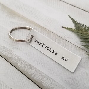 Hand Stamped Personalized Keychain Customize Your Own Key Chain Hand Stamped Birthday Gift Gift for Him Gift for Her Anniversary image 4