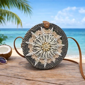 Portmonetka Bali Rattan - Czarna