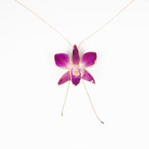 Real orchid necklace, orchid necklace adjustable, preserved orchid necklace,  real orchid jewelry, real orchid pendant, real flower necklace