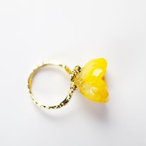 Real Orchid Flower Ring: Botanical Yellow Bloom Jewelry image 8