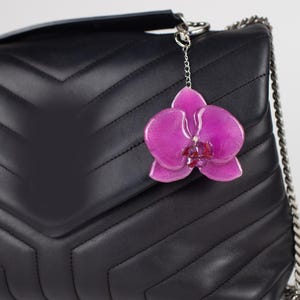 REAL orchid BAG CHARM, flower phone charm, bag charm, bag accessories, flower phone charm, real flower keychain, pink flower charm