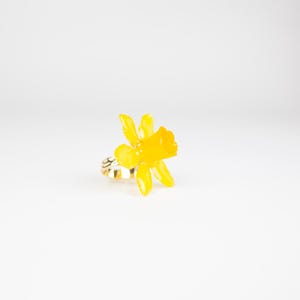Real Orchid Flower Ring: Botanical Yellow Bloom Jewelry image 5