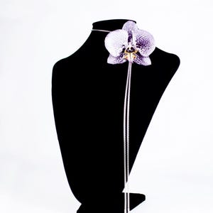 orchid choker,Real orchid necklace, orchid necklace adjustable, real orchid jewelry,real orchid pendant, choker necklace, red orchid, orchid