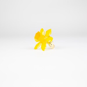 Real Orchid Flower Ring: Botanical Yellow Bloom Jewelry image 6