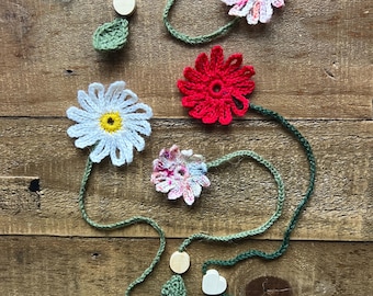 Crochet Flower Bookmark: Handmade Wool Book Lover Gift
