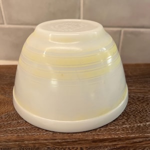 Vintage Small Pyrex Bowl, yellow stripes