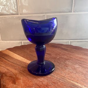 Antique John Bull Cobalt Blue Glass Eye Wash Cup, vintage cobalt eye wash cup