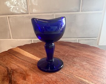 Antique John Bull Cobalt Blue Glass Eye Wash Cup, vintage cobalt eye wash cup