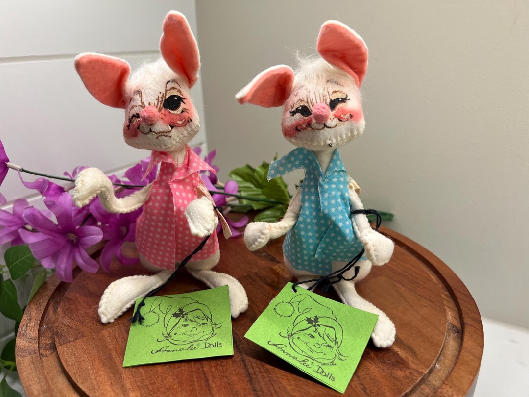 Vintage Annalee Mobilitee Bunny Dolls, 1971 Easter Decorations - Etsy
