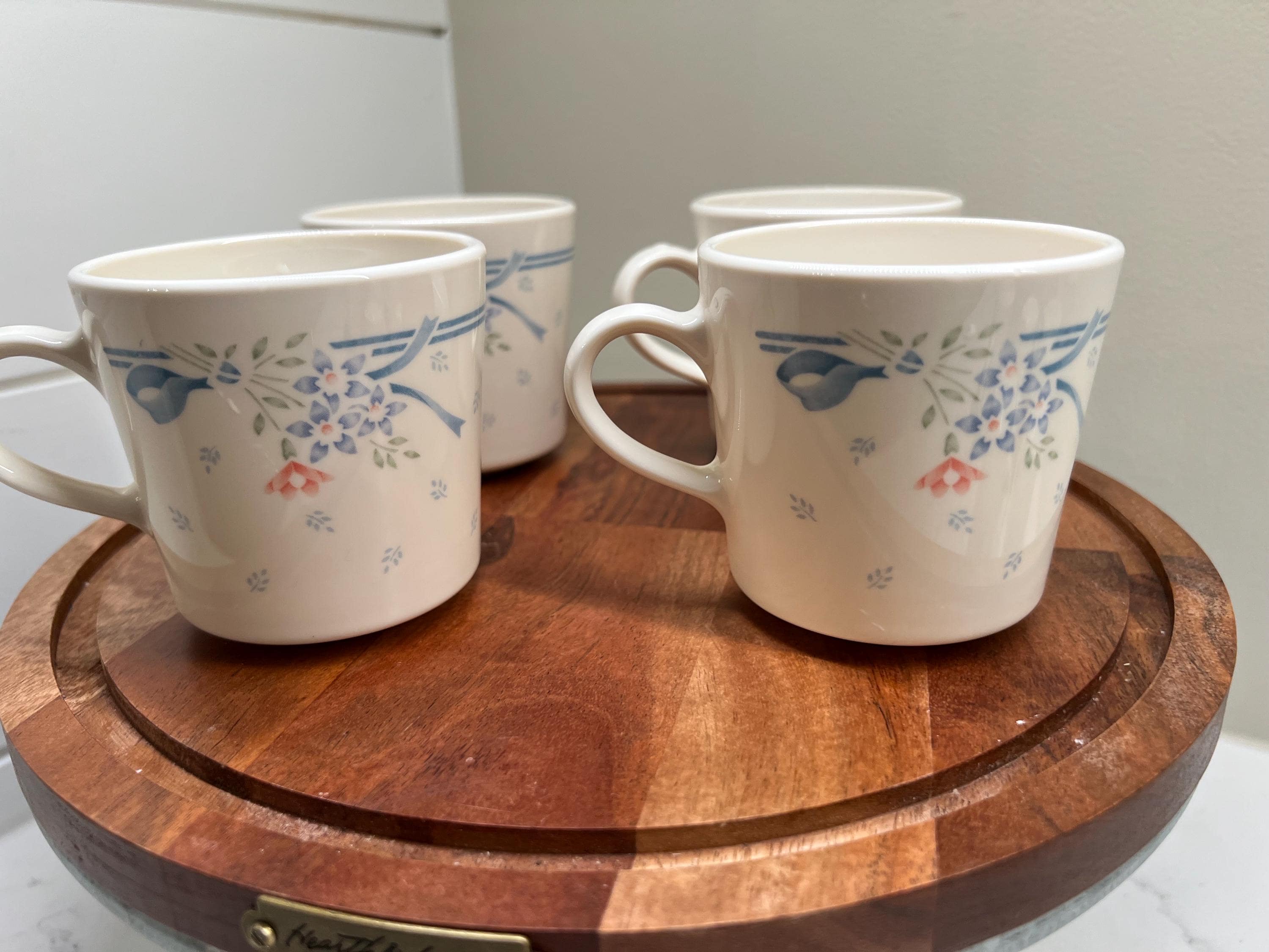Corning Ware Mugs, Vintage Corning Ware Corelle Symphony Teacups — farmhouse kitchen, shabby chic cottage, vintage home