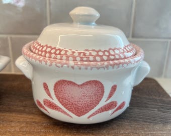 Vintage Pink Heart Small Covered Dishes, 4 available sold separately