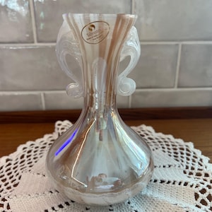 Vintage Murano Blown Glass Millefiori Double Handle Vase by Silvestri, gorgeous Murano blown glass vase