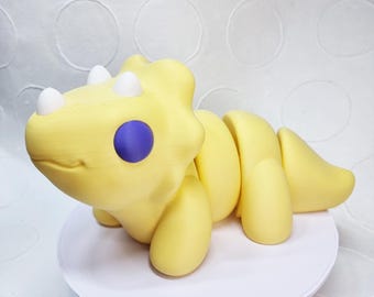 Adorabile Maxi Flexi Brontosaurus - Giallo con corna bianche