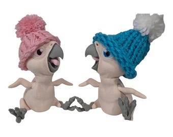 Articulated Baby Parrot — 3D Printed Fidget Animal, Poseable Desk Pet Figurine, Cute Bird Gift in PLA (Australian Made)