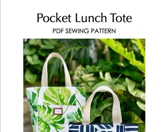 Pocket Lunch Tote // Pocket Lunch Bag // Lunch Bag Pattern - PDF SEWING PATTERN