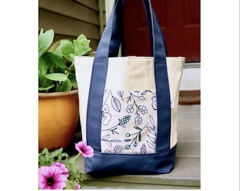 Picnic Tote- Beginner-Friendly Mini Tote (PDF Sewing Pattern)