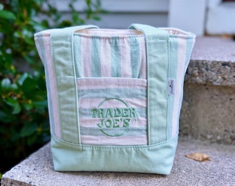 Trader Joes Mini Tote Lunch Bag - Lined and Insulated, full zipper