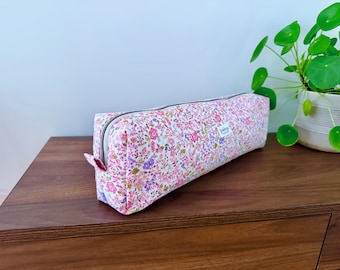 Floral Quilted Hair Tool Pouch || Styling Tool Travel Bag