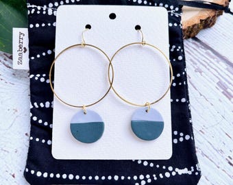 Two-Tone Clay Hoop Earrings | Modern Statement Jewelry