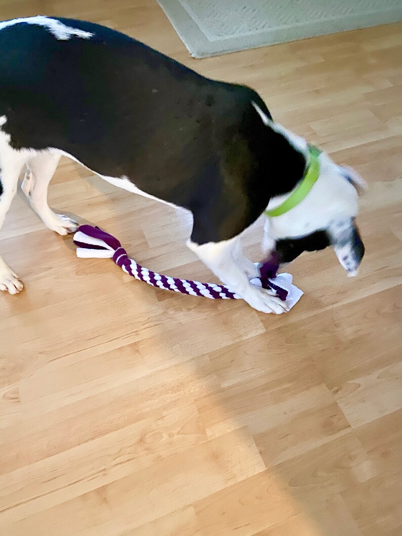 Fleece Dog Pull Toy // Square Knot Dog Toy // Fleece Dog Toy Etsy